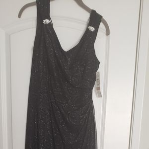 R M Richards, with tags,Navy with silver sparkle pattern evening dress Size 12